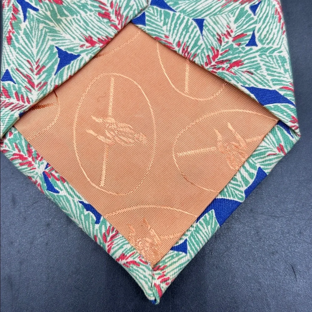 Paul Stuart Green and Blue Floral Tie